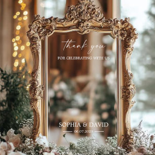 Elegant Wedding Welcome Sign Selfie Mirror Decal Fensteraufkleber