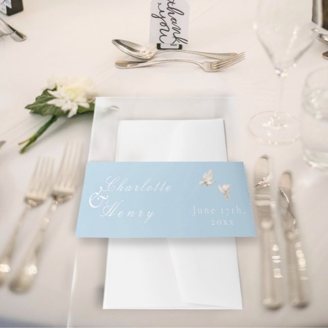 Elegant Wedding White Doves Einladungsbanderole (Von Creator hochgeladen)