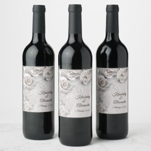 Elegant Wedding Wine Label with your Names & Date Weinetikett