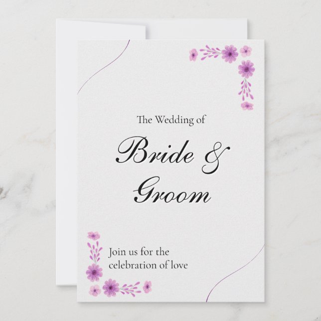 Elegant Wedding  with Timeline & QR Code Einladung (Vorderseite)