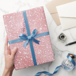 Elegant Weiblich Rosafarben Funkeln Glitzer Muster Geschenkpapier