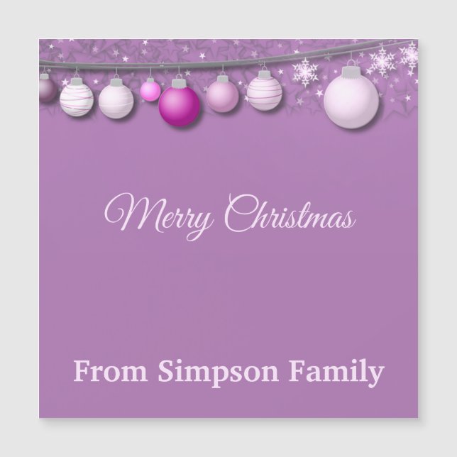 Elegant, Weihnachtsbaumchen, Personalisiert Magnetkarte (Vorderseite)