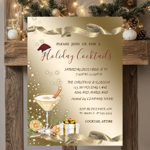 Elegant, Weihnachtsmannmütze, Oranges Cocktail-Wei Einladung