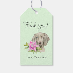 Elegant Weimaraner Dog Floral Vielen Dank Geschenkanhänger