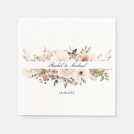 Elegant, weiß, pastellfarben, Blume Serviette