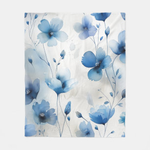 Elegant-weiß-silberfarbene Aquarelltöne Fleecedecke