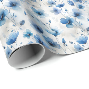 Elegant-weiß-silberfarbene Aquarelltöne Geschenkpapier