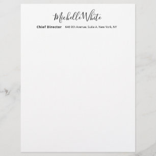 Elegant weißes modernes Profildesign Briefbogen