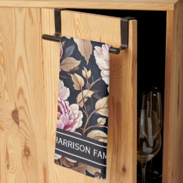 Elegant Welcome Blush Pink Peony Floral Geschirrtuch