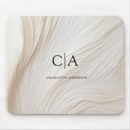 Elegant, Wellen, Monogramm Mousepad
