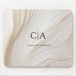 Elegant, Wellen, Monogramm Mousepad