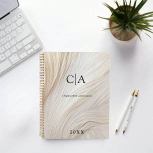 Elegant, Wellen, Monogramm-Planer Planer