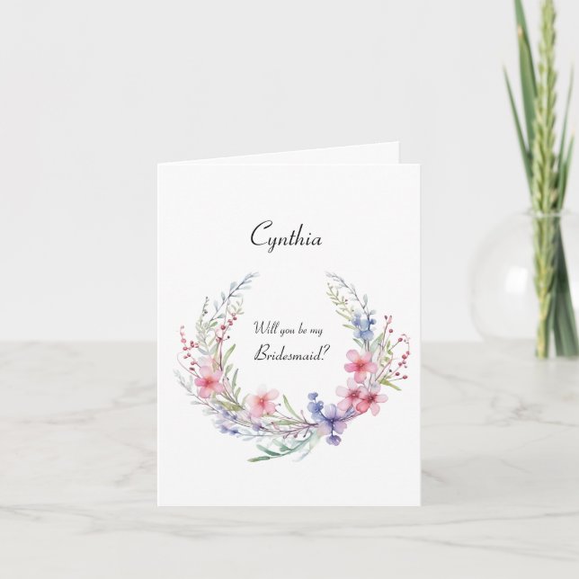 Elegant Werden Sie mein Bridesmaid-Vorschlag? Einladung (Vorderseite)