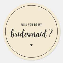 Elegant Werden Sie meine Bridesmaid? Runder Aufkleber