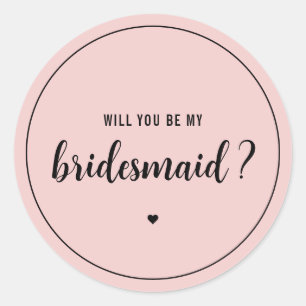 Elegant Werden Sie meine Bridesmaid? Runder Aufkleber
