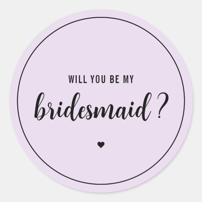 Elegant Werden Sie meine Bridesmaid? Runder Aufkleber (Vorderseite)