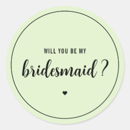 Elegant Werden Sie meine Bridesmaid? Runder Aufkleber