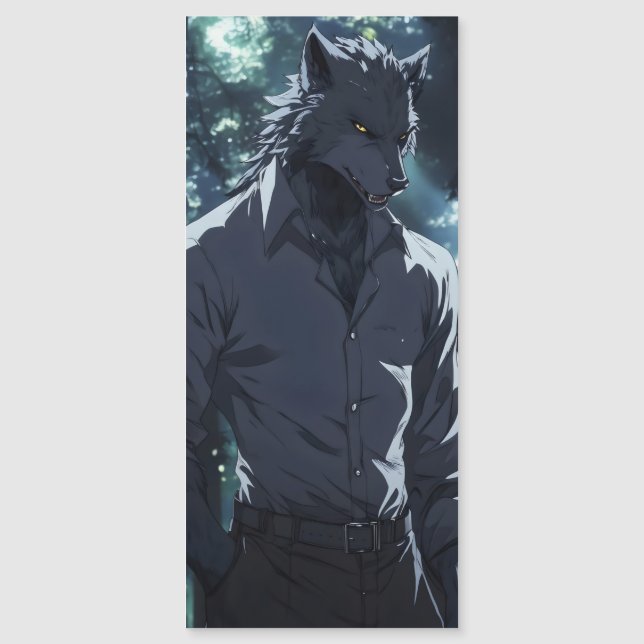 Elegant Werewolf Anime Magnetkarte (Vorderseite)