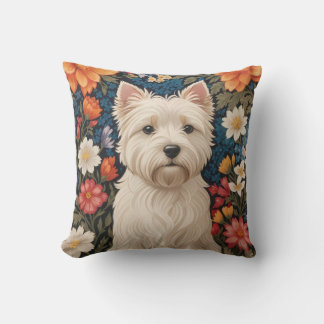 Elegant West Highland Terrier Colorful Floral Kissen