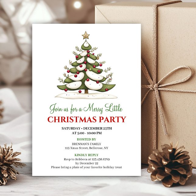 Elegant whimsical Christmas tree dinner invitation Einladung (Elegant whimsical Christmas tree dinner invitation)