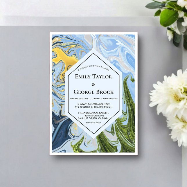 Elegant Whimsical Colorful Artful Abstract Wedding Acryleinladungen (Von Creator hochgeladen)