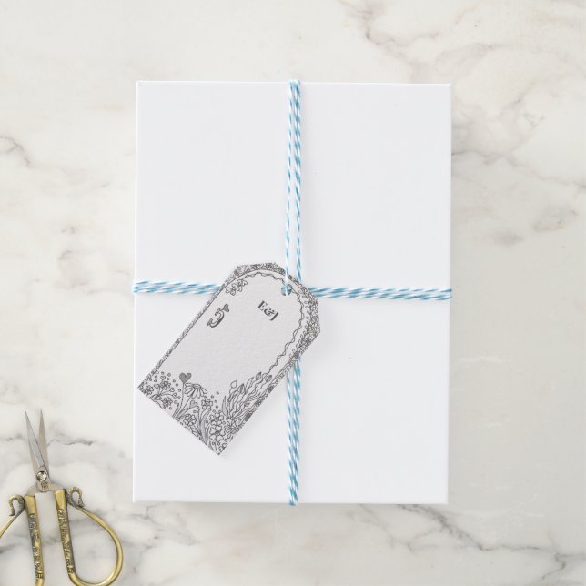 Elegant Whimsical Garden Door Wedding Geschenkanhänger (Mit Garn)