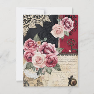 Elegant Whimsical Romantisch Gothic Vintage Postkarte