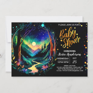 Elegant Whimsical Woodland Baby Shower Einladung