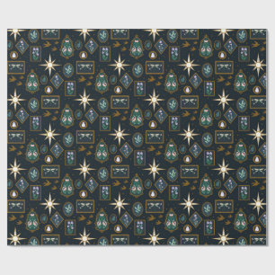 Elegant Whimsigoth Himmelssterne Halloween Geschenkpapier