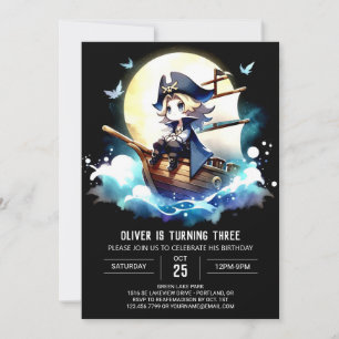 Elegant Whimsy Pirate Birthday Einladung