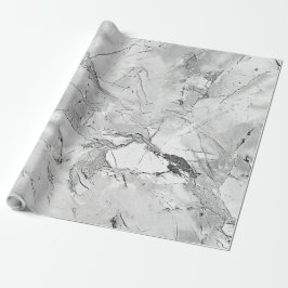 Elegant Whirls Gray 'Regal Stone Vein' Marmortext Geschenkpapier