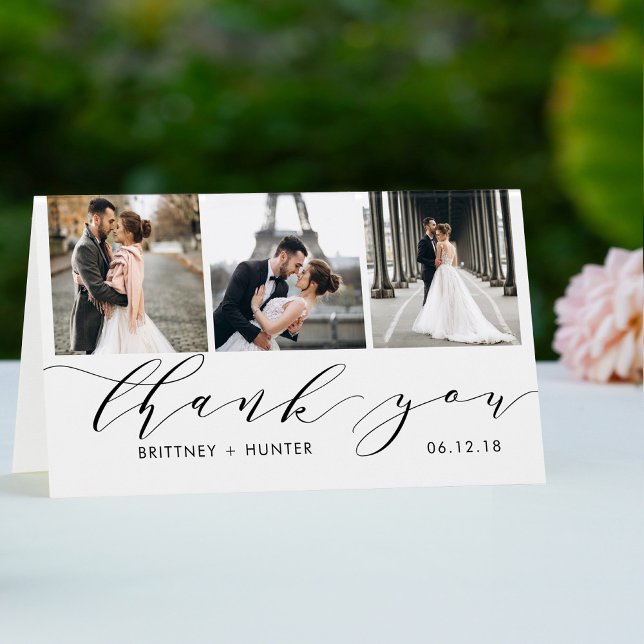 Elegant White 3 Foto Collage Vielen Dank (Von Creator hochgeladen)