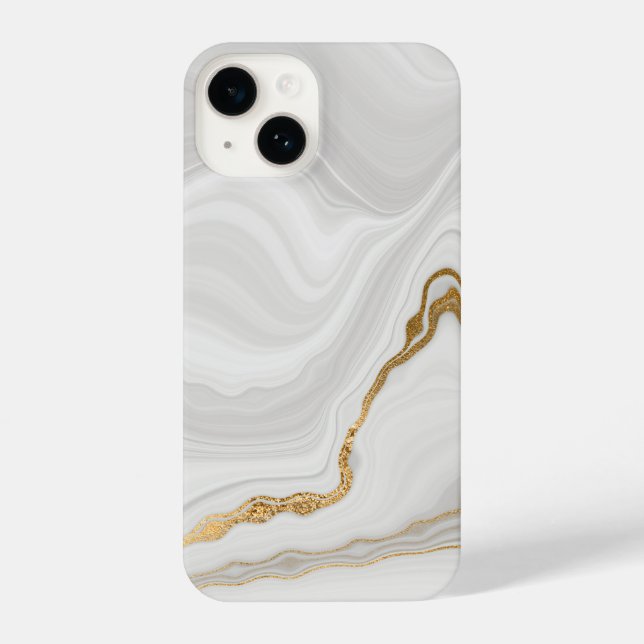 Elegant White And Gold Marble iPhone Hülle (Rückseite)