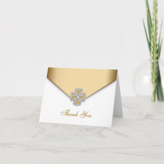 Elegant White and Gold Vielen Dank Dankeskarte