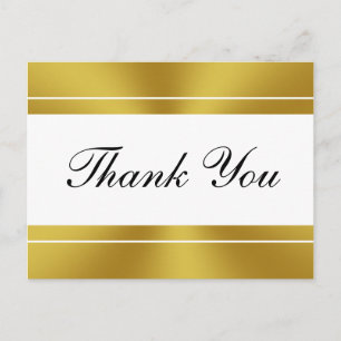 Elegant White and Imitats Gold Vielen Dank Postkarte