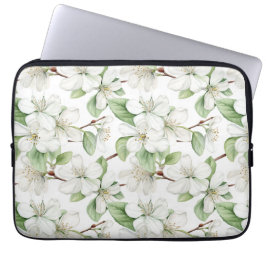 Elegant White Apple Blossom Laptopschutzhülle