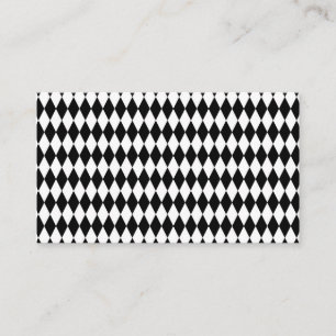 Elegant White Black Harlequin Geometric Rhombuses Visitenkarte