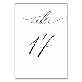 Elegant White Black Modern Script No. 17 Wedding Tischnummer