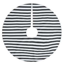 Elegant White Black Stripe Polyester Weihnachtsbaumdecke