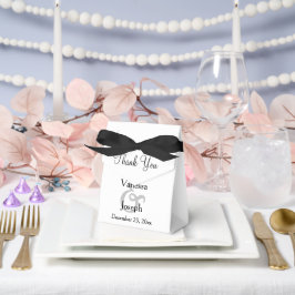 Elegant White Black Wedding Vielen Dank Geschenkschachtel