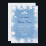 Elegant White & Blue Christmas Mis Ruhige Lage lad Einladung<br><div class="desc">Elegant White & Blue Christmas Mis Ruhige Einladung</div>