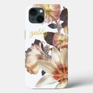 Elegant White Botanical Florals Benutzerdefinier Case-Mate iPhone Hülle
