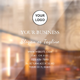 Elegant White Business| Custom Company Name & Logo Fensteraufkleber