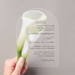 Elegant White Calla Lilies Floral Wedding Acryleinladungen