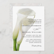 Elegant White Calla Lilies Floral Wedding