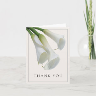 Elegant White Calla Lilies Vielen Dank Dankeskarte