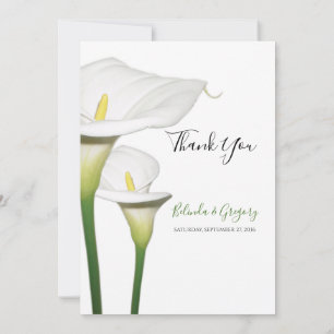 Elegant White Calla Lilies Wedding Dankeskarte