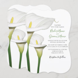 Elegant White Calla Lilies Wedding Einladungen