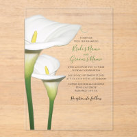 Elegant White Calla Lilies Wedding Einladungen