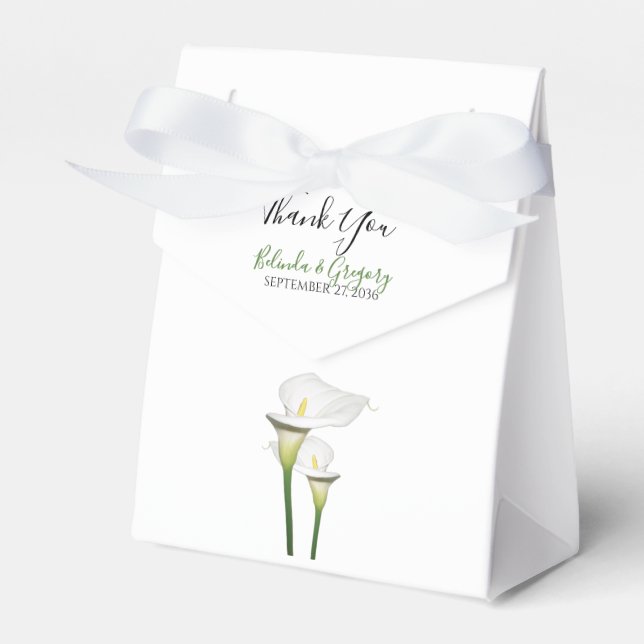 Elegant White Calla Lilies Wedding Geschenkschachtel (Vorderseite)